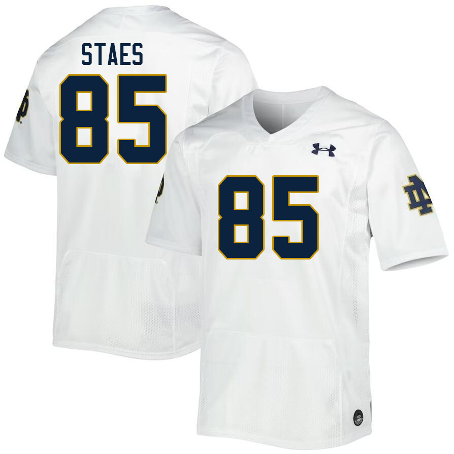 Men #85 Holden Staes Notre Dame Fighting Irish College Football Jerseys Stitched-White